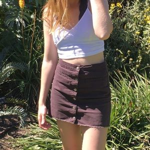 Charcoal button down skirt